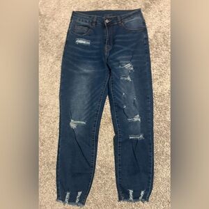 Dark Blue Distressed Women’s Jeans